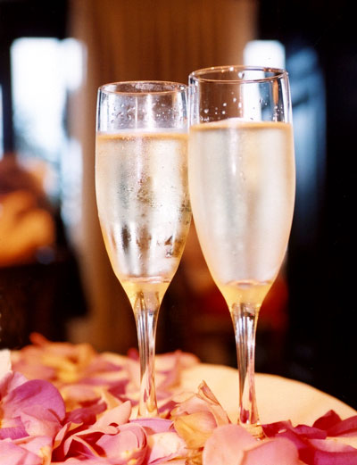 Champagne glasses resort